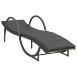 Vidaxl ligbedden 2 st met kussens poly rattan grijs