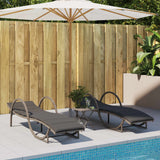 Vidaxl ligbedden 2 st met kussens poly rattan grijs