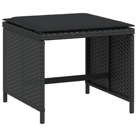 Vidaxl tuinkrukken 4 st met kussens 40x40x35 cm poly rattan zwart