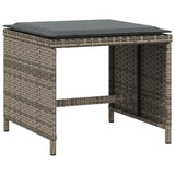 Vidaxl tuinkrukken 4 st met kussens 40x40x35 cm poly rattan grijs