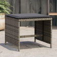 Vidaxl tuinkrukken 4 st met kussens 40x40x35 cm poly rattan grijs