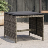 Vidaxl tuinkrukken 4 st met kussens 40x40x35 cm poly rattan grijs