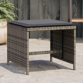 Vidaxl tuinkrukken 4 st met kussens 40x40x35 cm poly rattan grijs