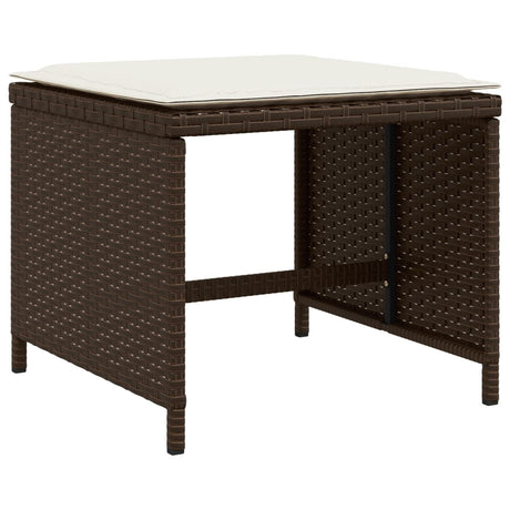 Vidaxl tuinkrukken 4 st met kussens 40x40x35 cm poly rattan bruin