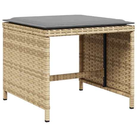 Vidaxl tuinkrukken 4 st kussens 40x40x35 cm poly rattan gemengd beige