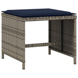 Vidaxl tuinkrukken 4 st met kussens 40x40x35 cm poly rattan grijs