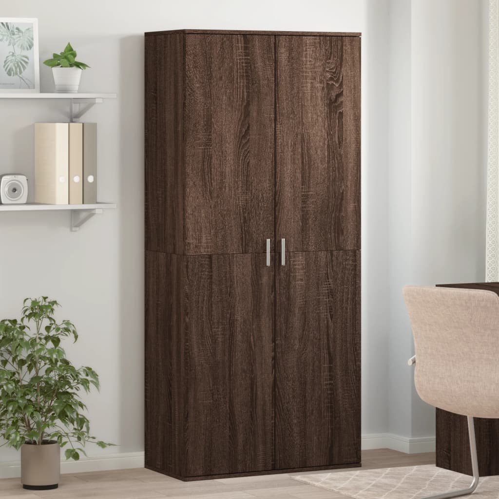 VidaXL Schuhschrank 80x39x178 cm, fertige Holzfarbe, braune Eiche