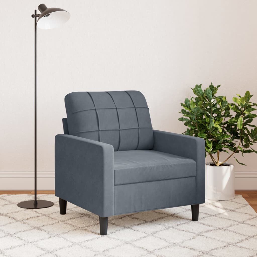 Vidaxl fauteuil 60 cm fluweel donkergrijs