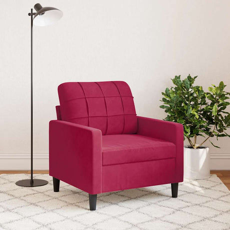 Vidaxl fauteuil 60 cm fluweel wijnrood