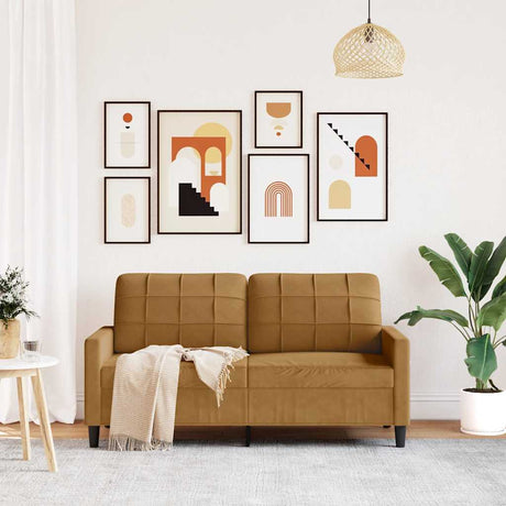 Vidaxl tweezitsbank 140 cm stof bruin