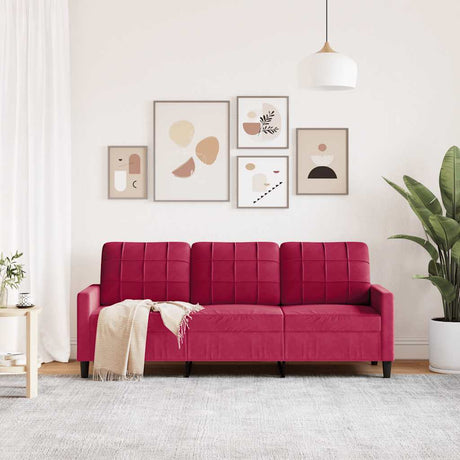 Vidaxl driezitsbank 180 cm fluweel wijnrood