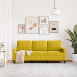 Vidaxl driezitsbank 180 cm fluweel geel