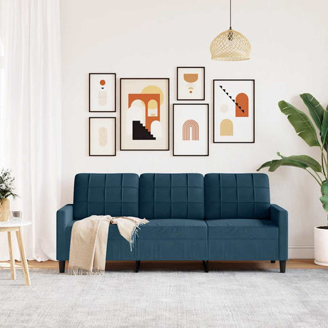 Vidaxl driezitsbank 180 cm fluweel blauw