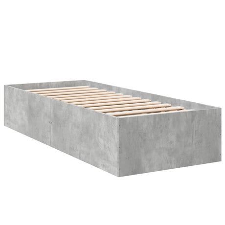 Vidaxl bedframe bewerkt hout betongrijs 75x190 cm