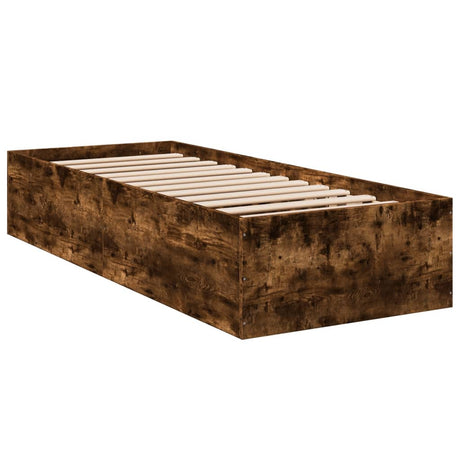 Vidaxl bedframe zonder matras hout gerookt eikenkleurig 75x190 cm