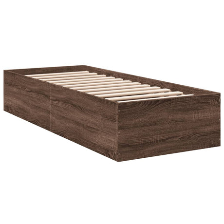 Vidaxl bedframe zonder matras bewerkt hout bruin eikenkleur 75x190 cm
