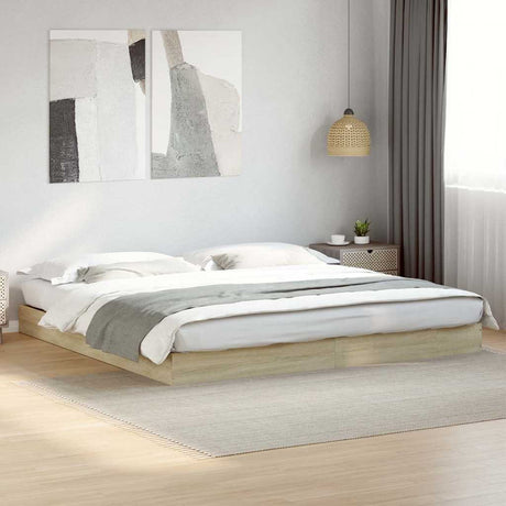 Vidaxl bedframe zonder matras hout sonoma eikenkleurig 180x200 cm