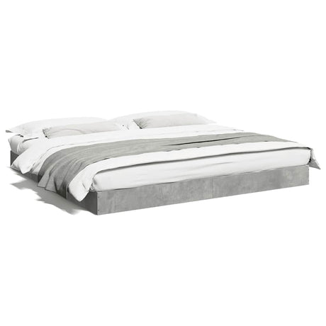 Vidaxl bedframe bewerkt hout betongrijs 180x200 cm