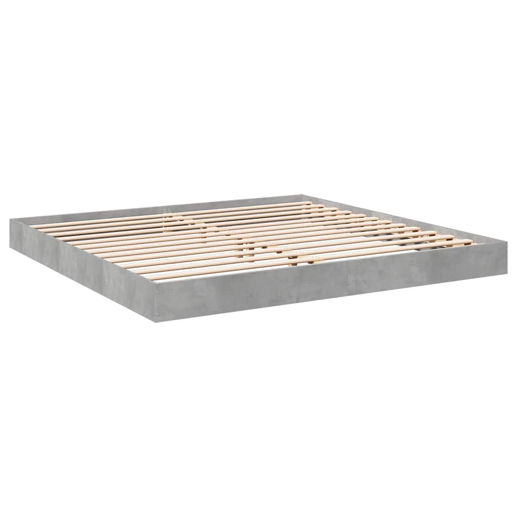 Vidaxl bedframe bewerkt hout betongrijs 180x200 cm