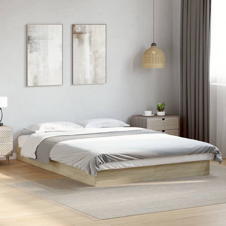 Vidaxl bedframe zonder matras hout sonoma eikenkleurig 140x200 cm