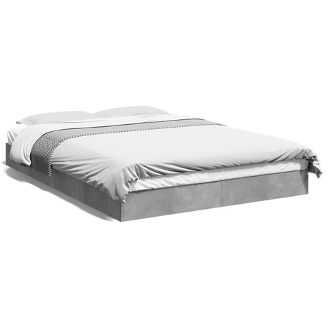 Vidaxl bedframe bewerkt hout betongrijs 140x200 cm
