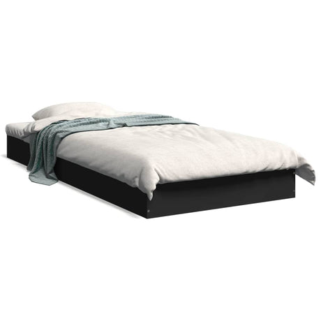 Vidaxl bedframe bewerkt hout zwart 75x190 cm