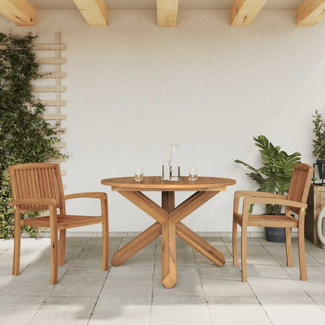 Vidaxl tuintafel ø109x74 cm massief teakhout