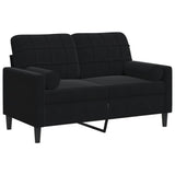 Vidaxl tweezitsbank met sierkussens 120 cm fluweel zwart