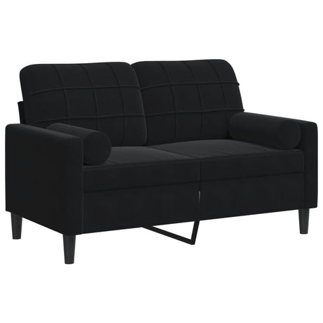 Vidaxl tweezitsbank met sierkussens 120 cm fluweel zwart