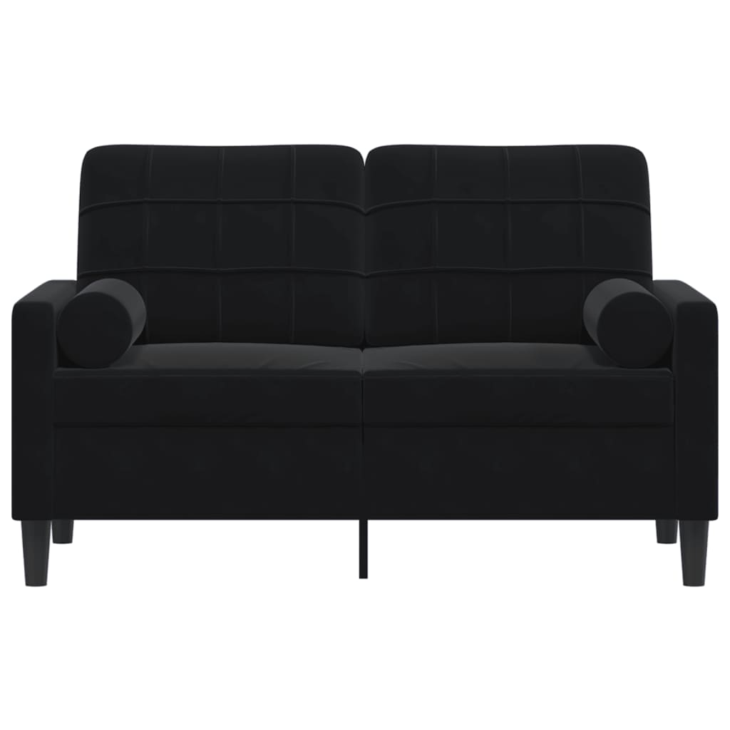 Vidaxl tweezitsbank met sierkussens 120 cm fluweel zwart