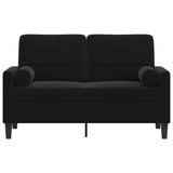 Vidaxl tweezitsbank met sierkussens 120 cm fluweel zwart