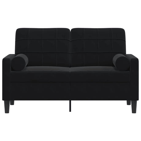 Vidaxl tweezitsbank met sierkussens 120 cm fluweel zwart