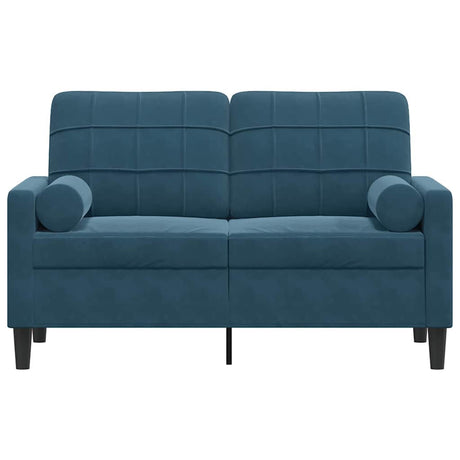 Vidaxl tweezitsbank met sierkussens 120 cm fluweel blauw