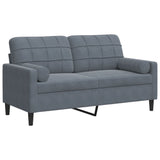 Vidaxl tweezitsbank met sierkussens 140 cm fluweel donkergrijs