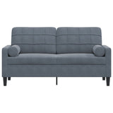 Vidaxl tweezitsbank met sierkussens 140 cm fluweel donkergrijs