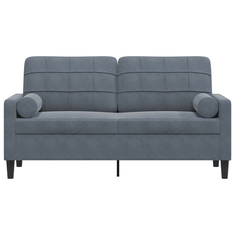 Vidaxl tweezitsbank met sierkussens 140 cm fluweel donkergrijs