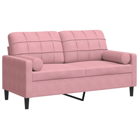 Vidaxl tweezitsbank met sierkussens 140 cm fluweel roze