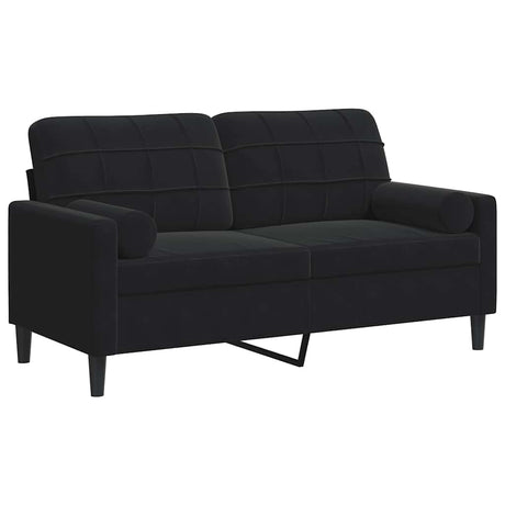 Vidaxl tweezitsbank met sierkussens 140 cm fluweel zwart