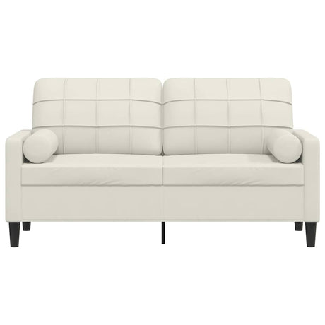 Vidaxl tweezitsbank met sierkussens 140 cm fluweel crèmekleurig