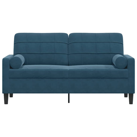Vidaxl tweezitsbank met sierkussens 140 cm fluweel blauw
