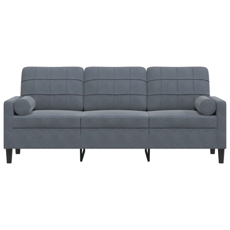 Vidaxl driezitsbank met sierkussens 180 cm fluweel donkergrijs