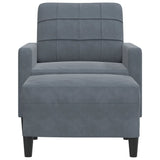 Vidaxl fauteuil met voetenbank 60 cm fluweel donkergrijs