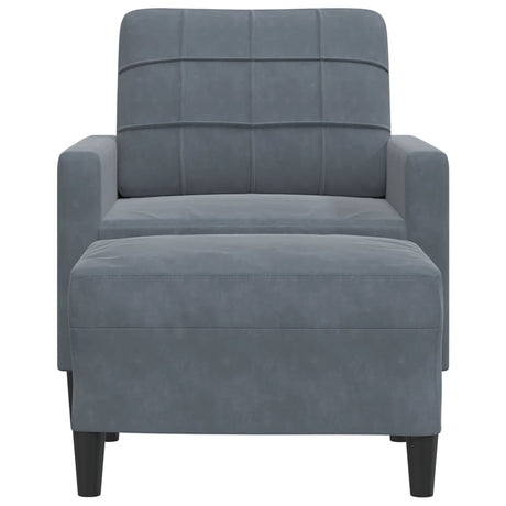 Vidaxl fauteuil met voetenbank 60 cm fluweel donkergrijs