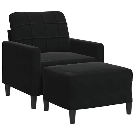 Vidaxl fauteuil met voetenbank 60 cm fluweel zwart