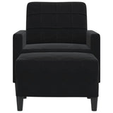 Vidaxl fauteuil met voetenbank 60 cm fluweel zwart