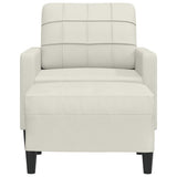 Vidaxl fauteuil met voetenbank 60 cm fluweel crèmekleurig