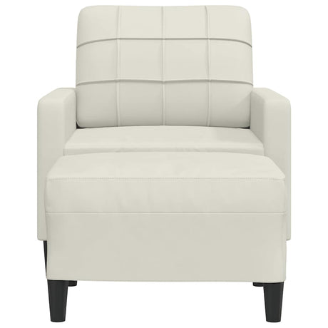 Vidaxl fauteuil met voetenbank 60 cm fluweel crèmekleurig