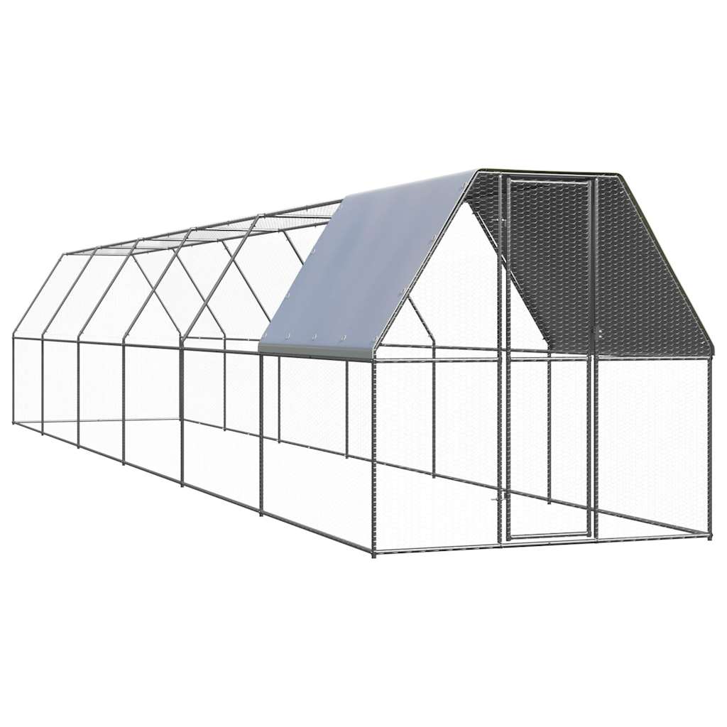 VidaXL Hühnerstall 2x12x2 m aus verzinktem Stahl