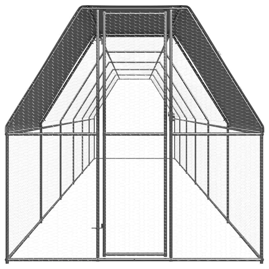VidaXL Hühnerstall 2x12x2 m aus verzinktem Stahl