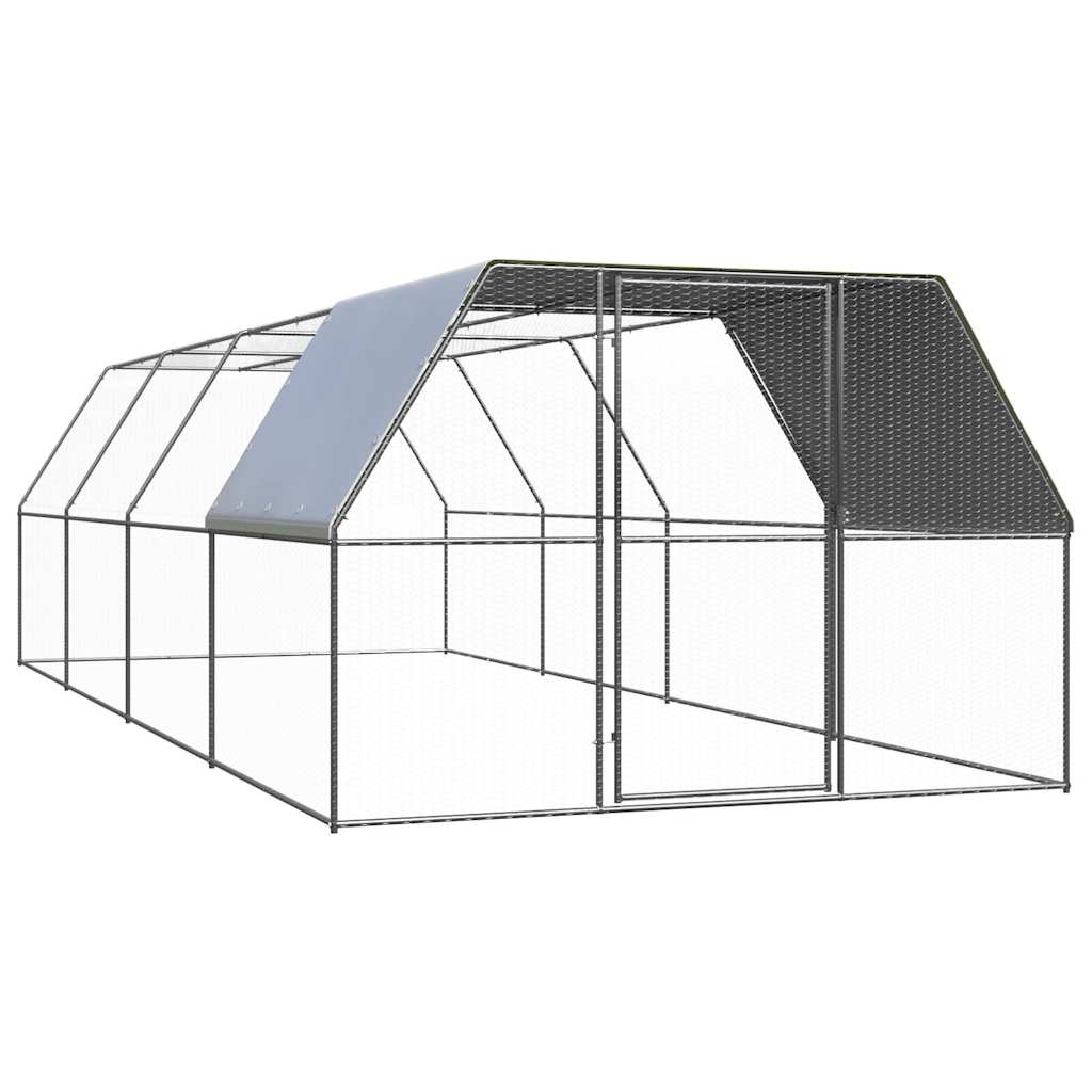 VidaXL Hühnerstall 3x8x2 m aus verzinktem Stahl